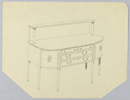 Design for Sideboard with Upper Shelf