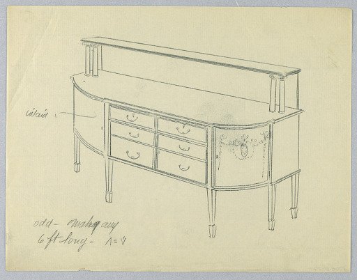 Design for Sideboard with Six Drawers