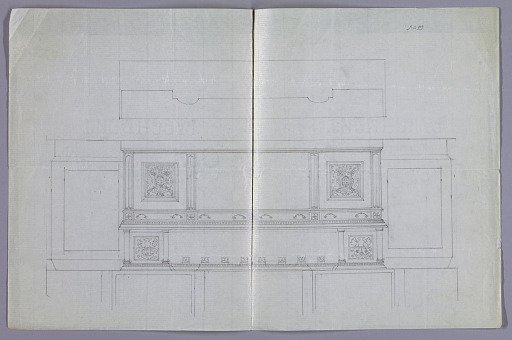 Design for Renaissance-Style Sideboard in Plan and Elevation