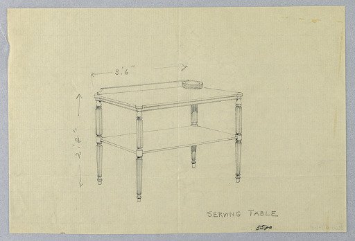 Design for Serving Table on Stop-Fluted Legs
