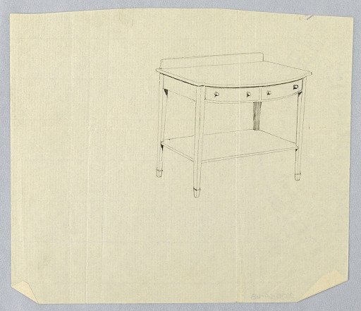 Design for Oblong Serving Table with Two Drawers