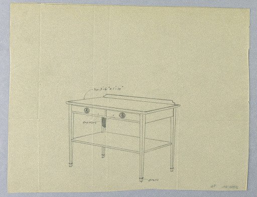 Design for Serving Table with Two Drawers and Backsplash