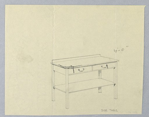 Design for Serving Table with "S"-shaped Drawer Pulls