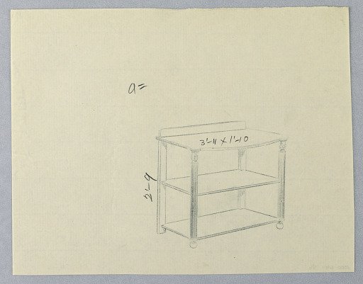 Design for Serving Table with Straight Reeded Legs