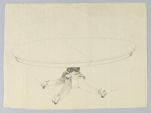 Design for a Round Table on a Carved Support