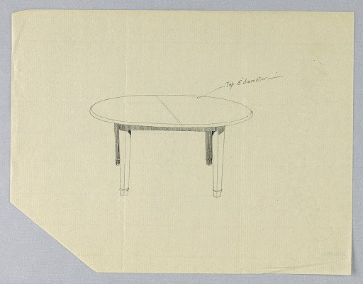 Design for a Round Table on Plain Legs