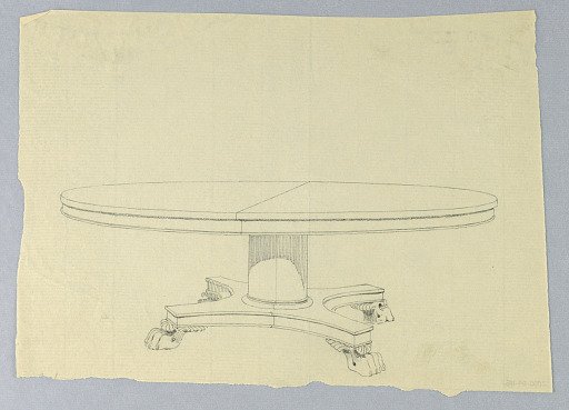 Design for a Round Table on Column-Like support