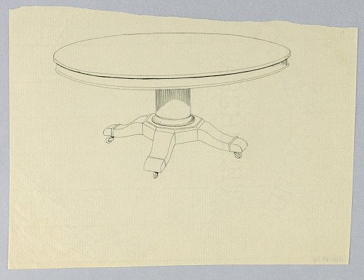 Design for a Round Table on Molded Base