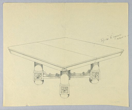 Design for a Rectangular Dining Table on Bun-Feet