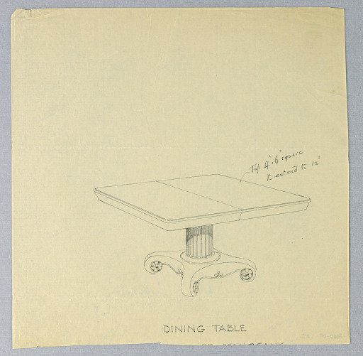 Design for a Dining Table on a Scrolled Base
