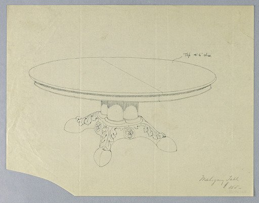 Design for a Round Dining Table on Plain Hoof Feet