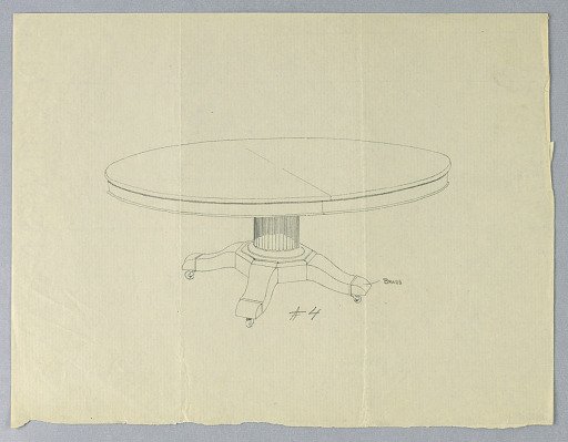 Design for a Round Dining Table on Molded Base
