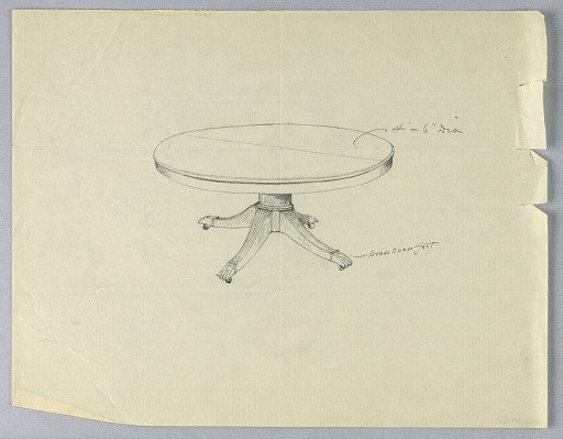 Design for a Round Table on Animal Paw Feet