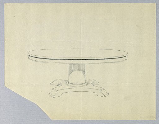 Design for a Round Dining Table with Bracket Feet