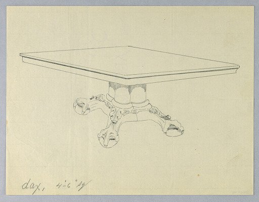 Design for a Rectangular Table with Ball-and-Claw Feet