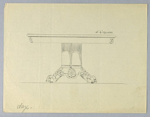 Design for Square Dining Table on Animal Paw Feet