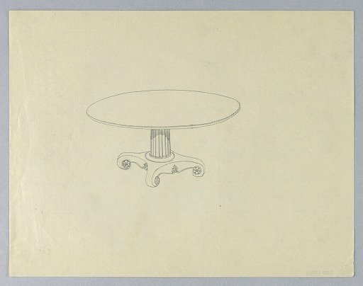 Design for Round Dining Table on Scroll-Like Feet