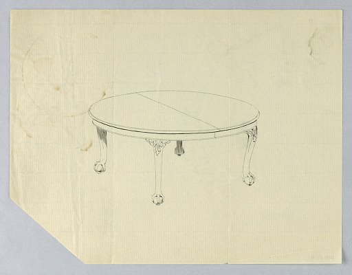 Design for Round Table on Carved Cabriole Legs