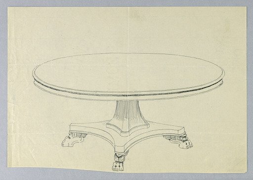 Design for Round Dining Table on Winged Animal Paw Feet