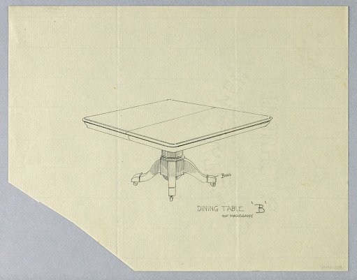 Design for Dining Table "B" of Mahogany