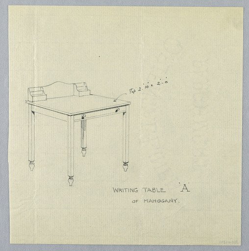 Design for Simple Writing Table "A" with Straight Square Legs