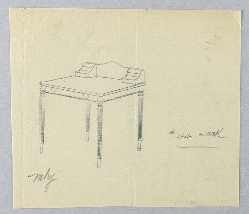 Design for Writing Table #44 in Oak