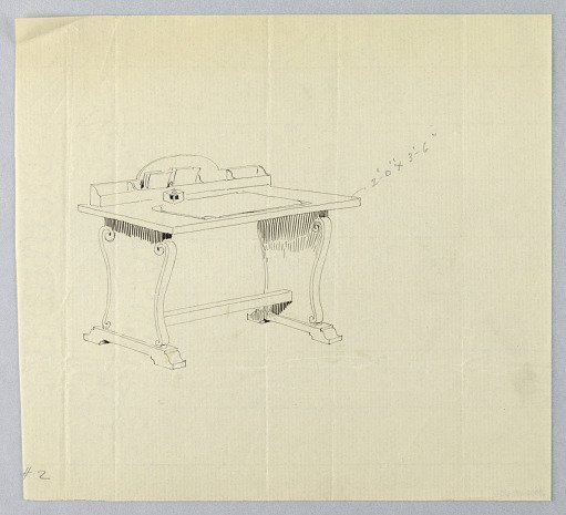 Design for Writing Table #2 with Five-Cubbyhole Back Unit