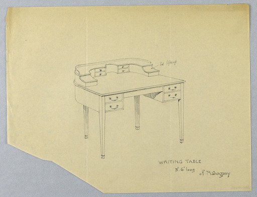Design for Writing Table with Lidded Compartments