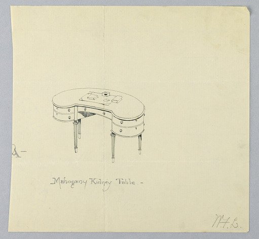 Design for "Mahogany Kidney Table"