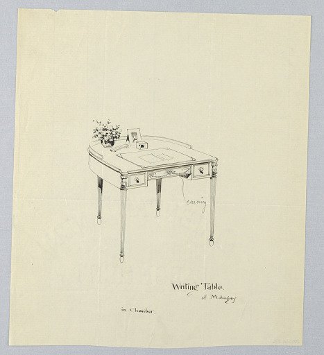 Design for Semi-Circular Writing Table for a Chamber