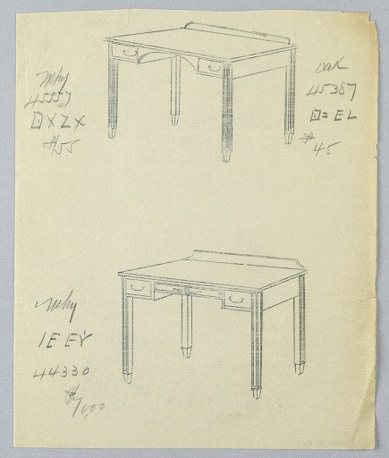 Tracings of Alternate Designs for Writing Table #45