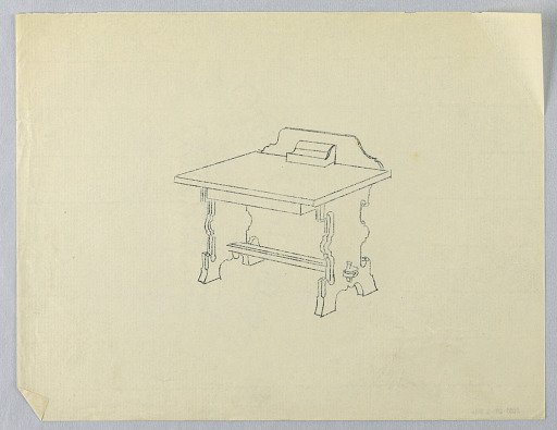 Tracing of Design for Writing Table in the Mission Style