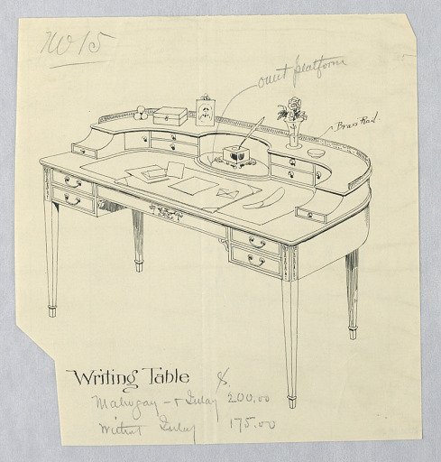 Design for Semi-Circular Writing Table No. 15