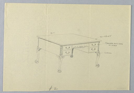 Design for Writing Table No. 2 and Lion-Paw Feet