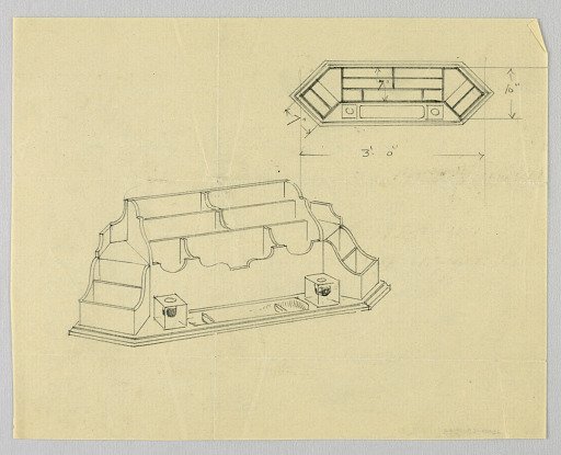 Design for Desk Organizer in Plan and Elevation
