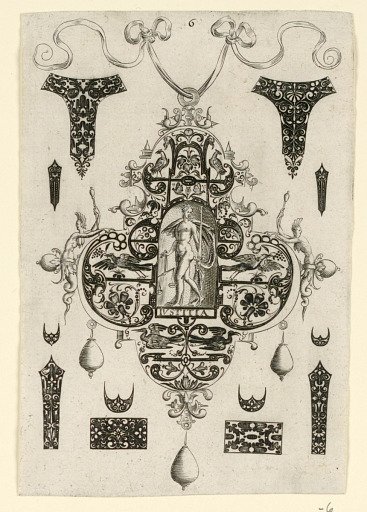 Plate 6, from a series of eight pendant designs with the cardinal virtues
