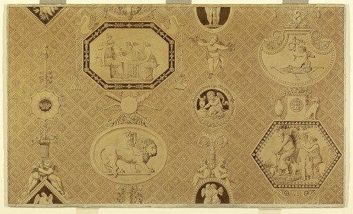 Design for Toile de Jouy: La Marchande d'Amours (The Cupid Seller)
