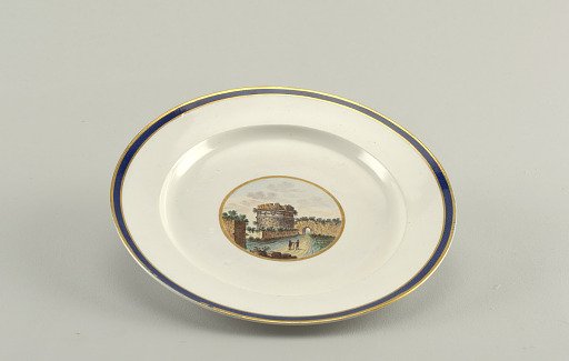 Plate Depicting the Tomb of Cecilia Metella, from a "Topographical" Dinner or Dessert Service ("A Vedute")