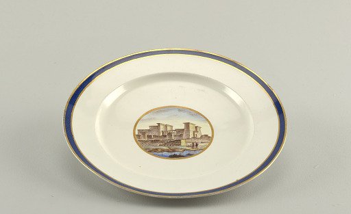 Plate Depicting the Philae Temple (Templi di File), from a "Topographical" Dinner or Dessert Service ("A Vedute")