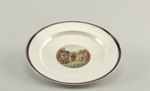 Plate Depicting the Crypta Neapolitana (Grotta di Posillipo), from a "Topographical" Dinner or Dessert Service ("A Vedute")