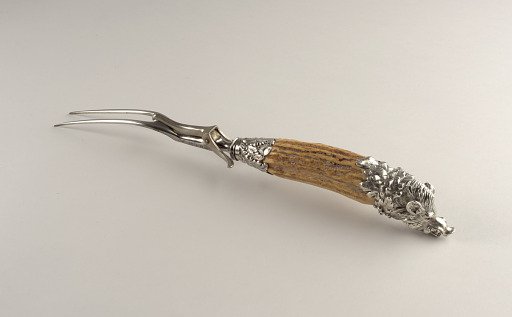 Carving Fork with Antler Handle and Boar's Head Terminal