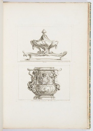 Seau à rafraichir executé pour M. le Duc en 1723 [Wine Cooler made for M. le Duc (Louis-Henri de Bourbon in 1723], pl.. 58 in Oeuvre de Juste-Aurele Meissonnier