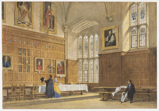 View of the Dining Hall in Magdalen College, Oxford