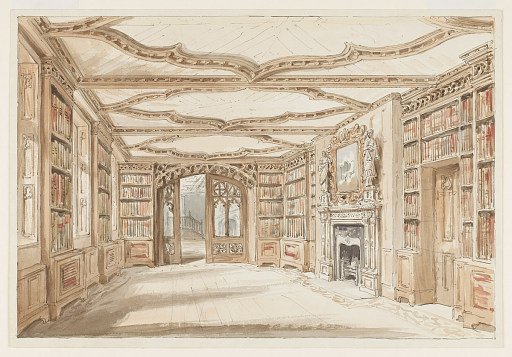 A Library in Gothic Style