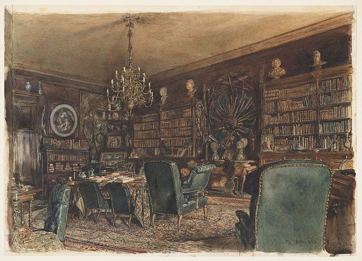 The Library in the Apartment of Count Lanckoronski in Vienna, Riemergasse 8