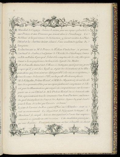 DESCRIPTION DES FÊTES DONNÉES PAR LA VILLE DE STRASBOURG Pour la Convalescence du Roi : à l’arrivée et pendant le séjour de Sa Majesté en cette Ville.