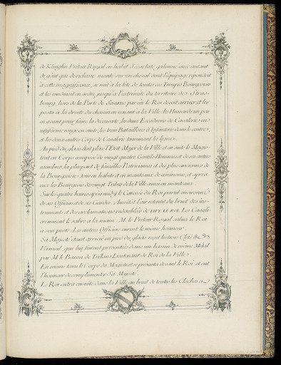 DESCRIPTION DES FÊTES DONNÉES PAR LA VILLE DE STRASBOURG Pour la Convalescence du Roi : à l’arrivée et pendant le séjour de Sa Majesté en cette Ville.