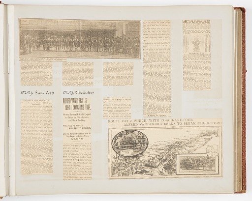 Commemorative Scrapbook Documenting the 1901 Record Breaking Coach Race from New York City to Philadelphia and Back Again