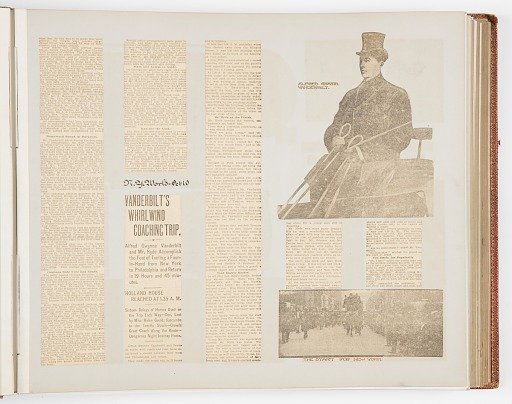 Commemorative Scrapbook Documenting the 1901 Record Breaking Coach Race from New York City to Philadelphia and Back Again