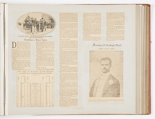 Commemorative Scrapbook Documenting the 1901 Record Breaking Coach Race from New York City to Philadelphia and Back Again